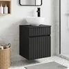 Umivaonik s policom za zid Crna 39 x 41 x 64,5 cm