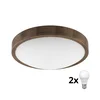 Brilagi - LED plafonsko svetlo CARVALHO SLIM 2xE27/60W/230V hrast/orah prečnik 37 cm