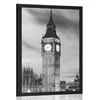 Plakat Big Ben v Londonu v črnobeli varianti - 20x30 silver
