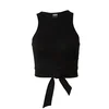 Womens Cropped Knot Top Black