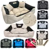 shumee Pasja postelja KINGDOG pesjak 75x65 cm personalizirana nepremočljiva bež