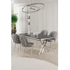 Hanah Home Set Trpezarijski sto i 4 stolice Rigel, Sivo-beli
