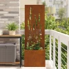 vidaXL Vrtno korito z dekorativno ploščo Rjav 50 x 140 cm