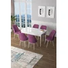 Hanah Home Set Trpezarijski sto i 6 stolica Zen, Ljubičasto-beli