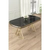 HANAH HOME Trpezarijski sto Zae Black Marble Gold