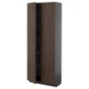 METOD Visoki element s policama, Crnosiva/Sinarp smeđa, 80x37x200 cm