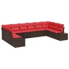 vidaXL vidaXL Vrtna sedežna garnitura 10 pcs Rjava in rdeča 344 x 209 x 85 cm, (5000020389)
