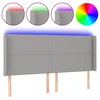 LED uzglavlje svjetlosivo 183 x 16 x 118/128 cm od tkanine
