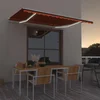 Den Ročno zložljiva tenda z LED lučmi 450x300 cm oranžna in
