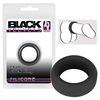 Black Velvets Prsten za penis, Silikonski, 2.6cm, Crni