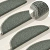 Prostirke za stepenice 15 kom 56x17x3 cm tamnozelene poluokrugle