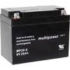 multipower Svinčev akumulator 6 V 20 Ah multipower MP20-6 A9621 svinčevo-koprenast (AGM) 157 x 125 x 83 mm M5-vijačni priklop