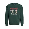JACK & JONES Majica JJMERRY SKULL XMAS pesek / temno zelena / rdeča / bela