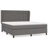 Vidaxl Box spring postelja z vzmetnico siva 160x200 cm umetno usnje