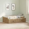 Vidaxl Konstrukcija postelje Umetni hrast 100 x 200 cm Inženirski les