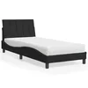 Krevet s madracem Hanko crni 90x190 cm baršunasti