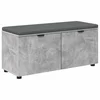 Vidaxl Haldna klop z blazino s polico Beton Siva 100 x 38 x 46 cm