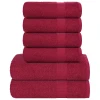 vidaXL Komplet brisač 6-delni bordo 360 gsm 100% bombaž