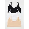 Trendyol Multi-Colored 3-Pack Seamless/Seamless Non-wired Cupless Knitted Bralette Bra