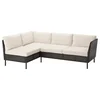 VITTSKÄR Modularna ugaona sofa za 3 osobe, napolju plastični ratan tamnosivi/Frösön/Duvholmen bež