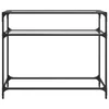 Stolić s prozirnom staklenom površinom 98x35x81 cm čelik