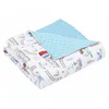 shumee Odeja, karo odeja, minky odeja 75x100 (modra + choo-choo)