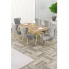 HANAH HOME Rasklopivi trpezarijski sto i stolice (7 delova) Esla Hrast Gold Grey
