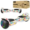 Rebel TOOLS Električno dvokolo skuter rolka LED RGB 100kg Cruiser 10 km/h bela