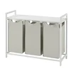 Songmics Košara za perilo 4 pregrade 92,5x33x72 cm bela