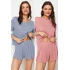 Trendyol Multicolored 2 Pack Pointel Openwork/Perforated Knitted Pajama Bottoms