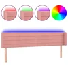 Vidaxl LED posteljno vzglavje roza 203x16x78/88 cm žamet