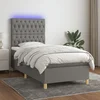 Krevet box spring s madracem LED tamnosivi 80 x 200 cm tkanina