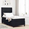 LED Box Spring Krevet s uzglavljem Crna 100 x 200 cm tkanina