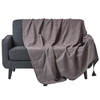 HOMESCAPES Bombažna odeja Homescapes Rajput Ribed Sea Grey, 255x360 cm, (20750302)