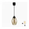 Brilagi - LED luster na sajli R GLASS 1xE27/60W/230V, prečnik 17 cm, crna/dimljeno bež