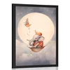 Plakat zasanjani slon nad oblaki - 20x30 black