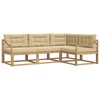 Set vanjskih sofa s jastukom 3 pcs Bijela i bež Poliester