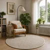 vidaXL Preproga Bež O 120 cm 100% poliester 3 mm Pralna