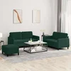 3-dijelni set sofa tamnozeleni baršunasti