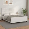 Okvir za krevet s uzglavljem bijeli 140x190 cm od umjetne kože