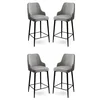 Hanah Home Set barskih stolica Enox, 4 komada, Sivo-crni