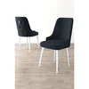 Hanah Home set trpezarijskih stolica Newa 8 kom, antracit tkanina Babyface, bele metalne noge
