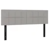 Vidaxl Posteljno vzglavje svetlo siva 144x5x78/88 cm blago