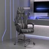 Okretna igraća stolica s osloncem crno-siva od umjetne kože