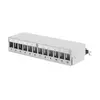 Modular Desktop Patch Panel, shielded 12-port, light grey