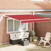 Skrovita tenda Crvena 300 x 250 cm Poliester i metal