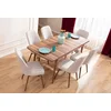 HANAH HOME Set Trpezarijski sto i 6 stolica Lidyana Cream