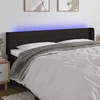 Vidaxl LED posteljno vzglavje črno 163x16x78/88 cm blago