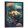 Plakat nadrealistična klovnska ribica - 20x30 white