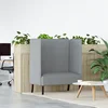 Sofa s visokim naslonom 101cm Svjetlosiva tkanina